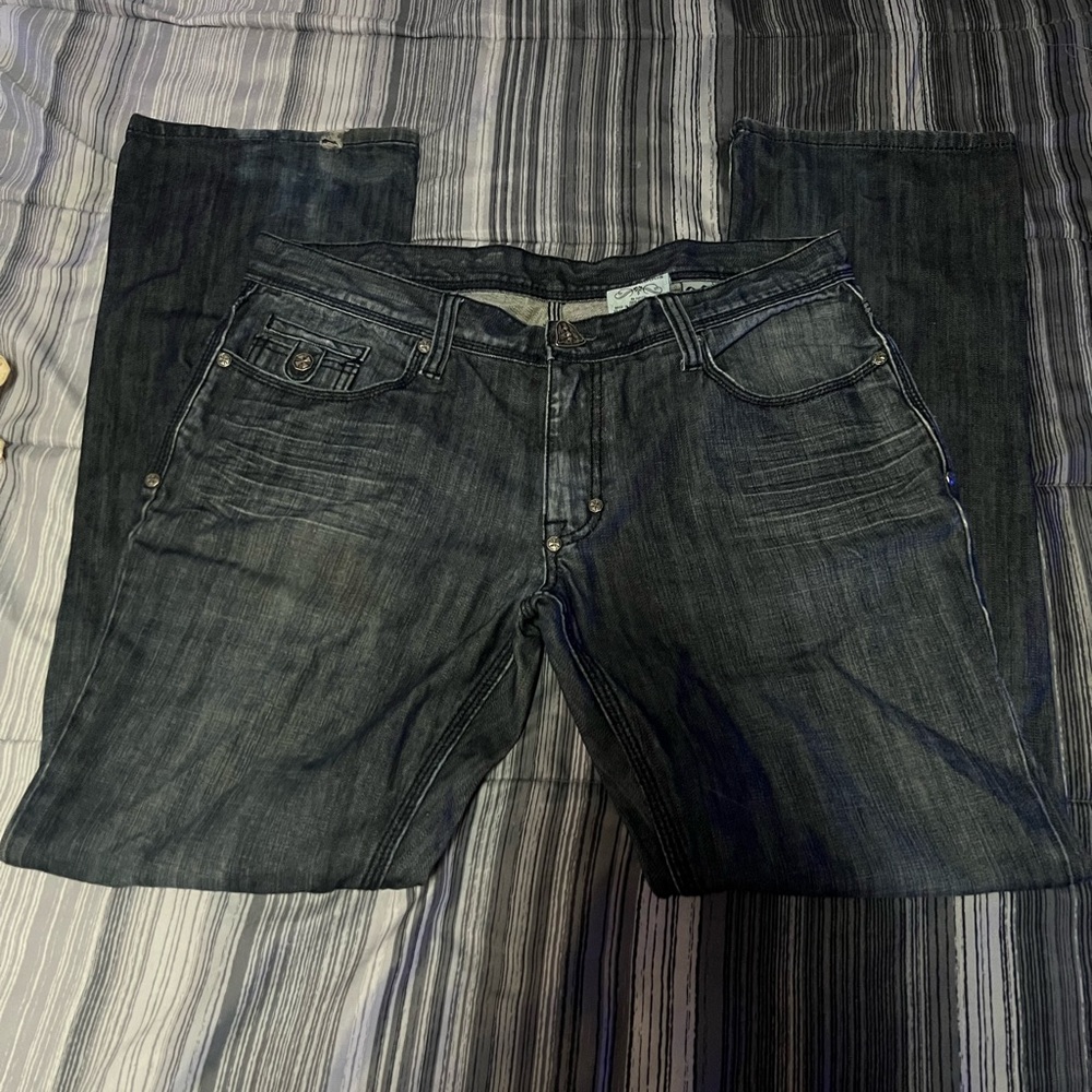 Black Label Men's Relaxed Jeans - Dark Wash Blue